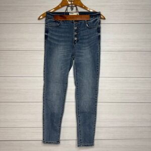 Garage High Rise Button Fly Skinny Jeans Medium Wash Size 11